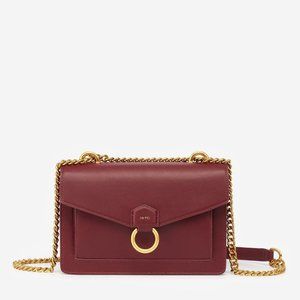 JW Pei Envelope Chain Crossbody - Wine Red Vegan